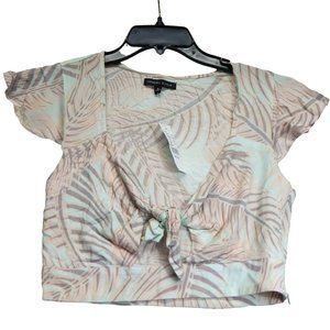 Kendall & Kylie PacSun Womens Hawaiian Print Tie Front Crop Top Size XS